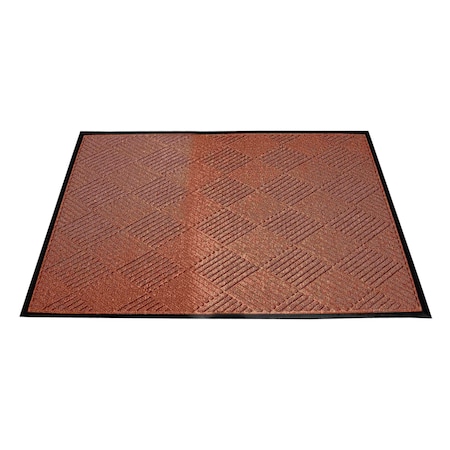 Rhino Mats Opus Entrance Mat, Polypropylene/Rubber, 3/8" Thick, Brown, 2 ft W x 3 ft L OPUS-2436BR